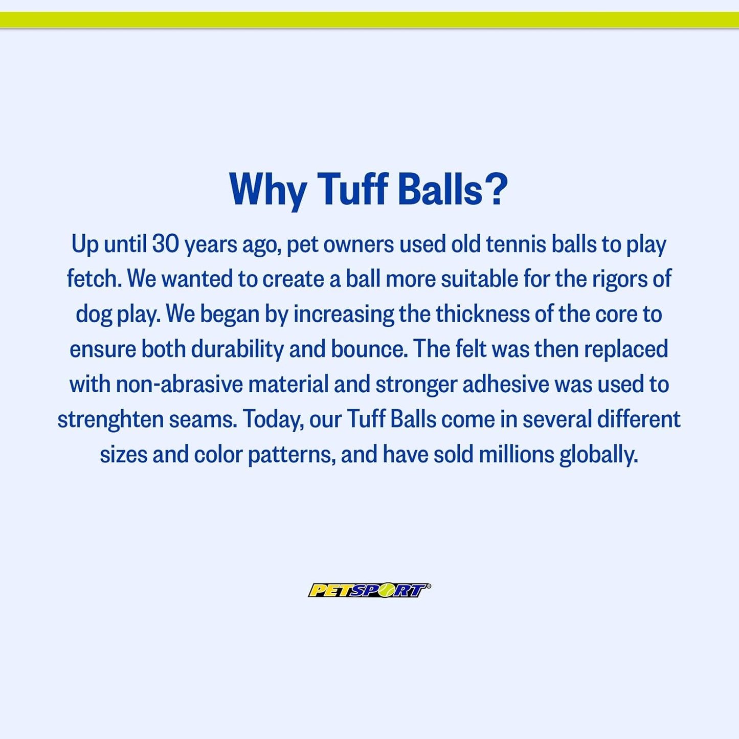 Mini Tuff Ball - Tennis Balls for Small Dogs, Great for Boredom and Aggressive Chewers, Interactive, Certified Non-Toxic, Won’T Wear down Teeth - 1.5" (Pack of 2)