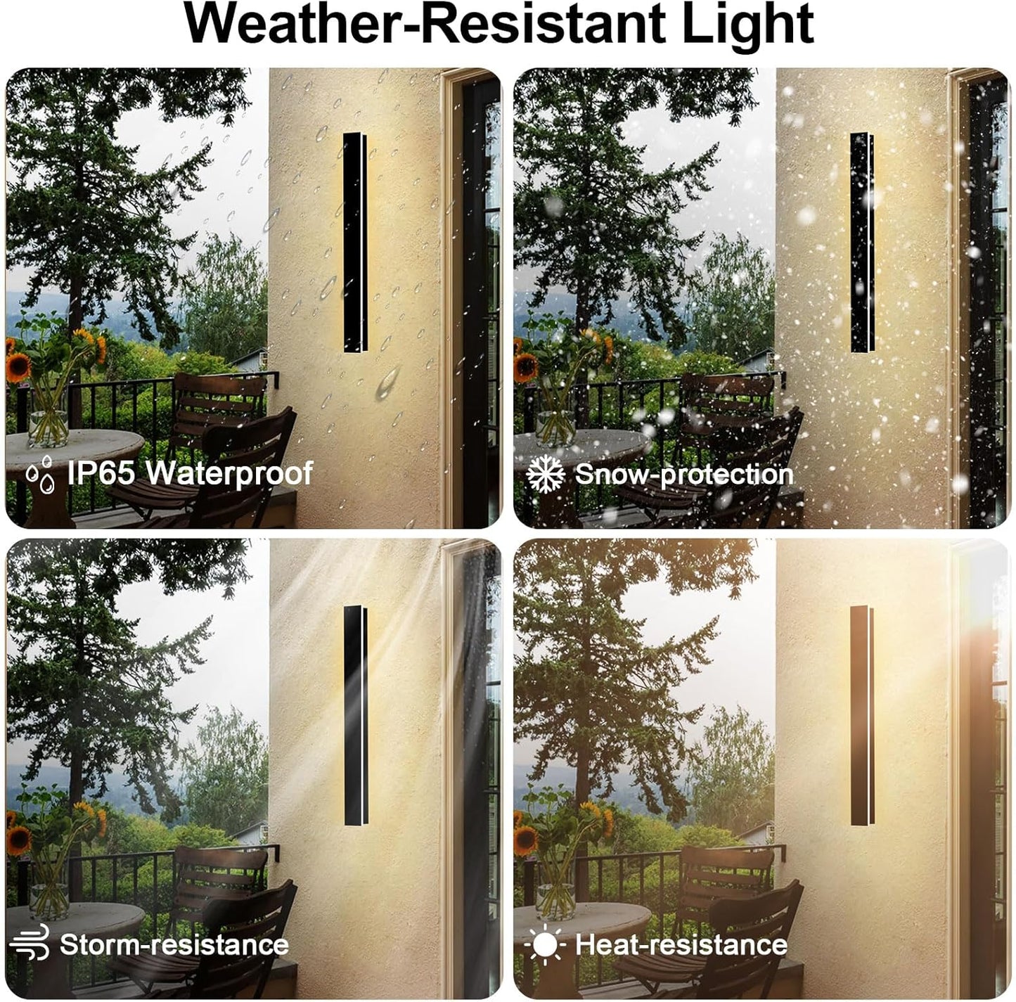 2 Pack 47Inch Outdoor Wall Lights Modern Long LED Wall Sconce, LED Waterproof Ip65 Outdoor Garage Lights 3000K Wall Mount Exterior Light Fixture for House Garage Patio