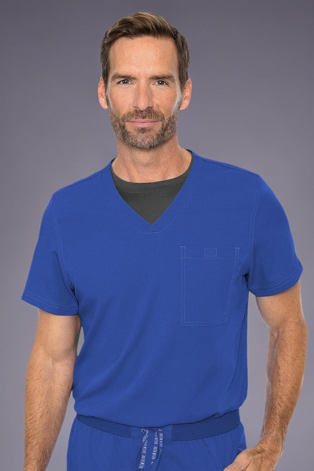 Men'S Scrub Top Cadence 2-Way Stretch Technology with Ultra Soft Fabric & One Chest Pocket - MC7478