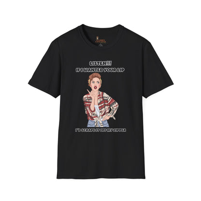 No Lip ,Sassy Graphic Tee, Funny T-Shirt