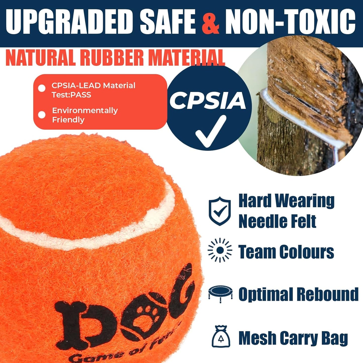 Tennis Balls for Dogs 12 Pack 2.5" Orange Dog Tennis Balls for Puppy Small Medium Dog Toys, Designed for Dogs Floating, Water-Hunting, Fetch, Fun Playing, Daily Exercise, Mid-Air Catching