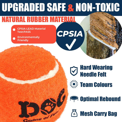 Tennis Balls for Dogs 12 Pack 2.5" Orange Dog Tennis Balls for Puppy Small Medium Dog Toys, Designed for Dogs Floating, Water-Hunting, Fetch, Fun Playing, Daily Exercise, Mid-Air Catching