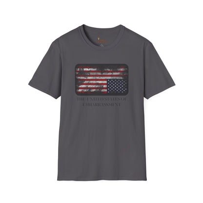 Funny USA Embarrassment T-Shirt, Unisex Humor Tee, Casual Wear, Gift for Friends, Political Humor Shirt