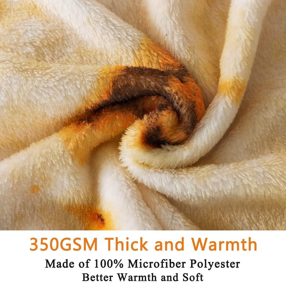 Burritos Tortilla Fleece 66"*90" Bed Blanket with Eye Mask & Headband for All Seasons,Throw Thicken Warm Fuzzy Microplush Lightweight Thermal Fleece Taco Blankets for Bed and Sofa-Twin Size