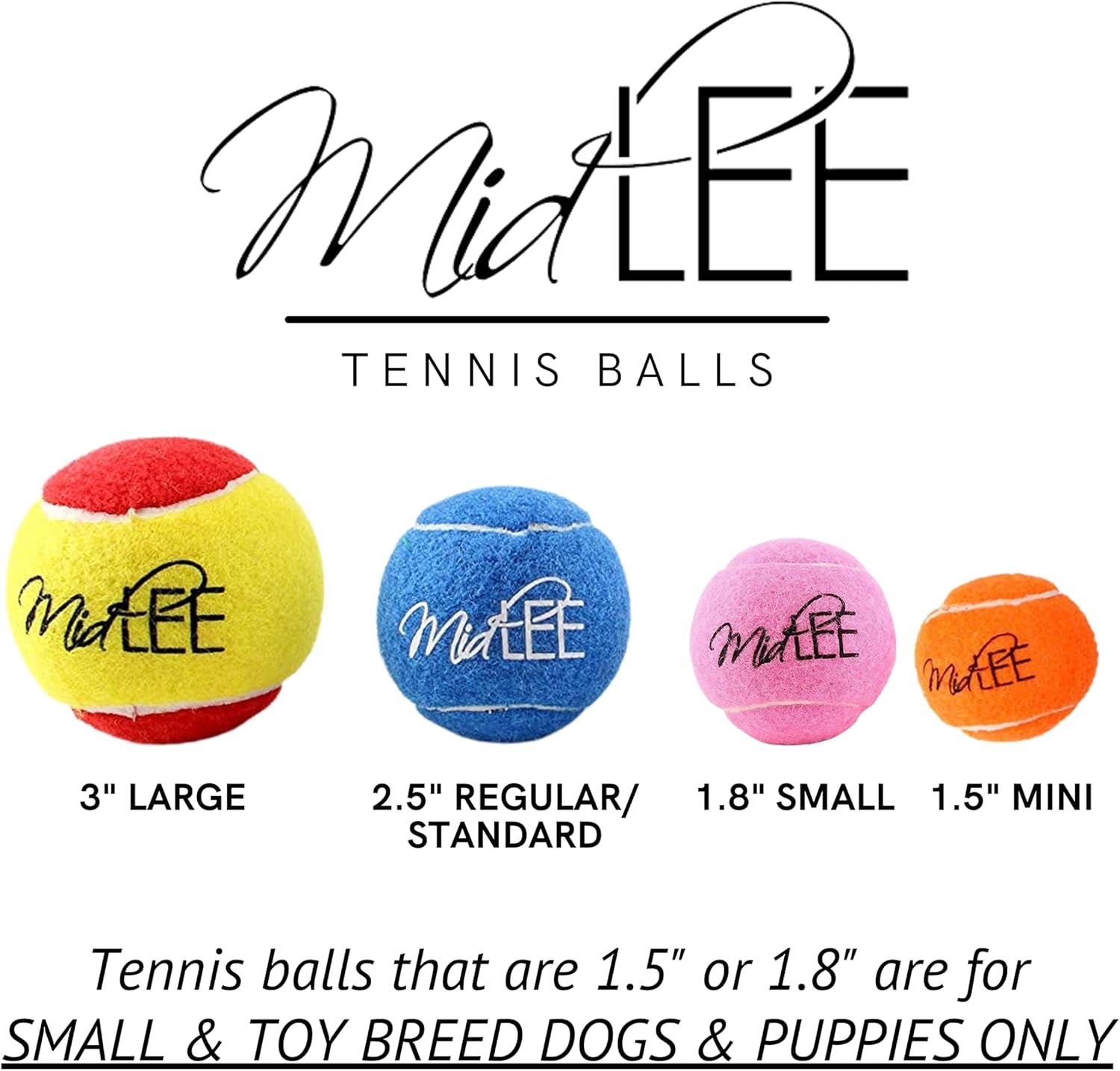 1.5" Mini Dog Tennis Balls Bulk Set of 25 Assorted Colors