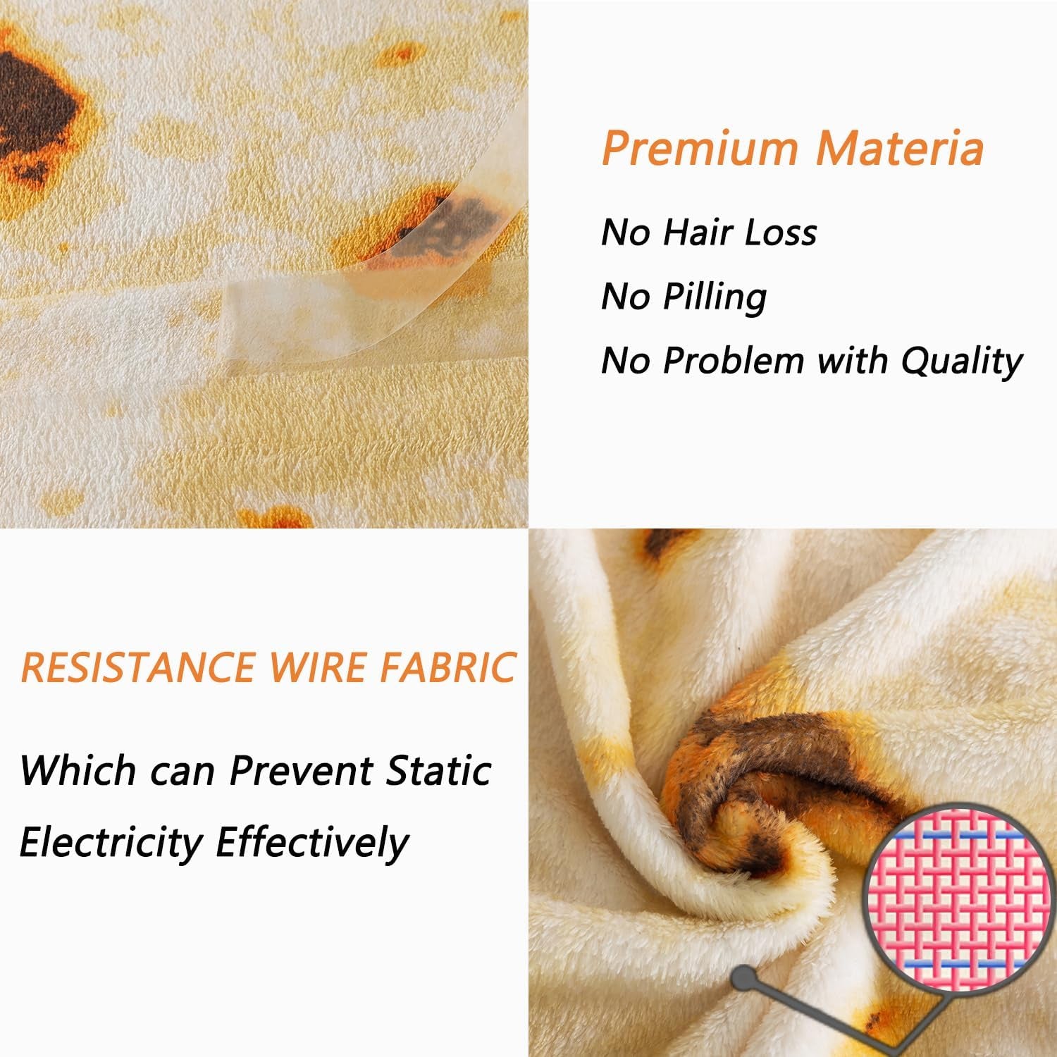 Burritos Tortilla Fleece 66"*90" Bed Blanket with Eye Mask & Headband for All Seasons,Throw Thicken Warm Fuzzy Microplush Lightweight Thermal Fleece Taco Blankets for Bed and Sofa-Twin Size