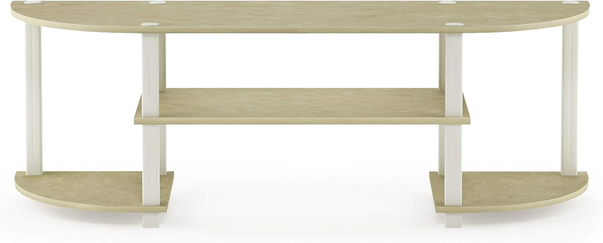 Turn-S-Tube Wide TV Entertainment Center, Cream Faux Marble/White