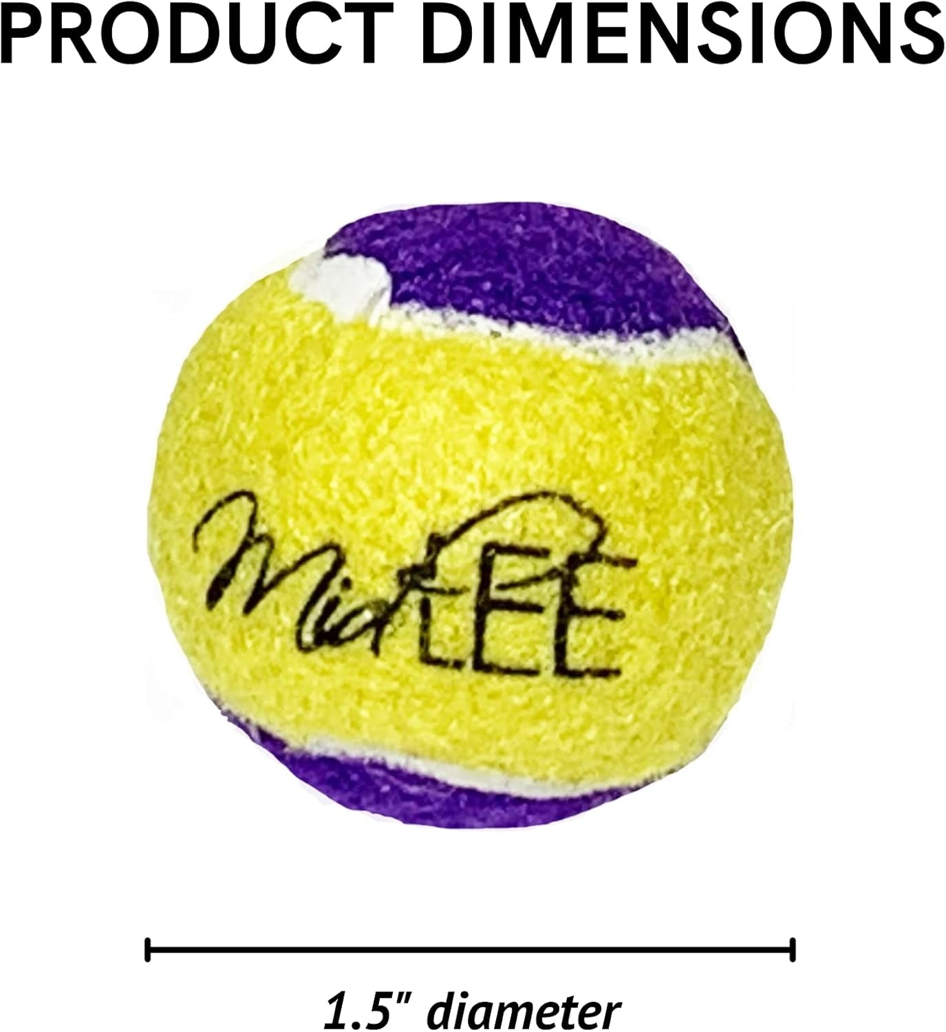 Squeaky Mini Tennis Ball for Dogs 1.5"- Pack of 12 (Yellow/Purple)