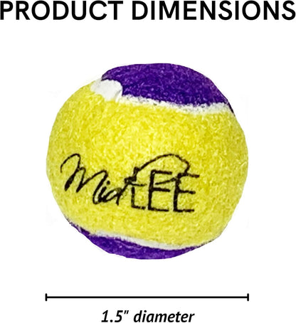 Squeaky Mini Tennis Ball for Dogs 1.5"- Pack of 12 (Yellow/Purple)