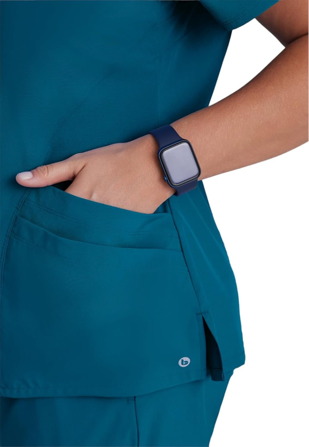 ONE Women'S Pulse Scrub Top, Sporty V-Neck Medical Top W/ 4-Way Stretch & 5 Pockets