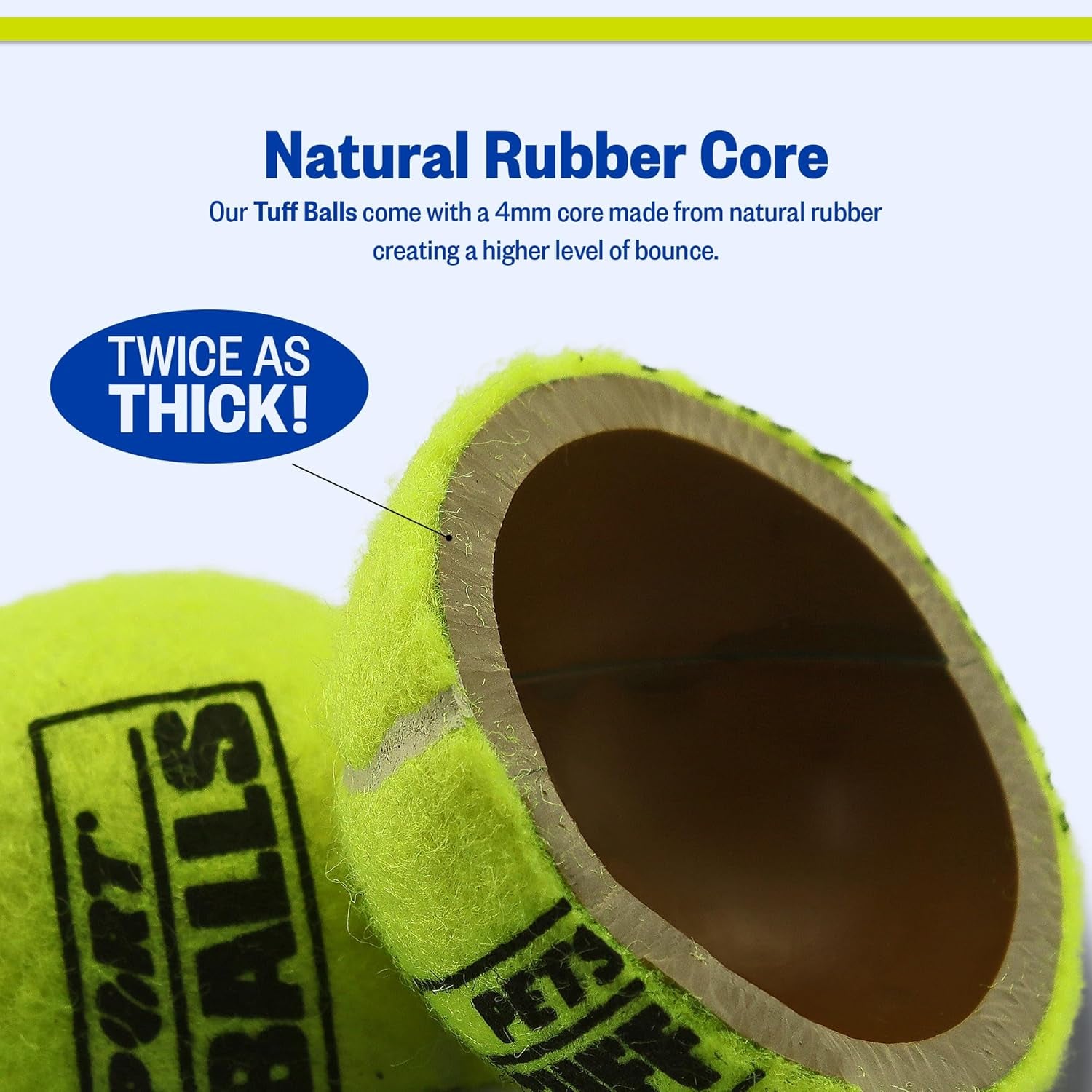 Mini Tuff Ball - Tennis Balls for Small Dogs, Great for Boredom and Aggressive Chewers, Interactive, Certified Non-Toxic, Won’T Wear down Teeth - 1.5" (Pack of 2)