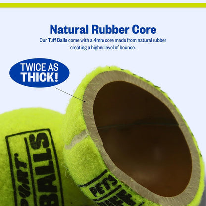 Mini Tuff Ball - Tennis Balls for Small Dogs, Great for Boredom and Aggressive Chewers, Interactive, Certified Non-Toxic, Won’T Wear down Teeth - 1.5" (Pack of 2)