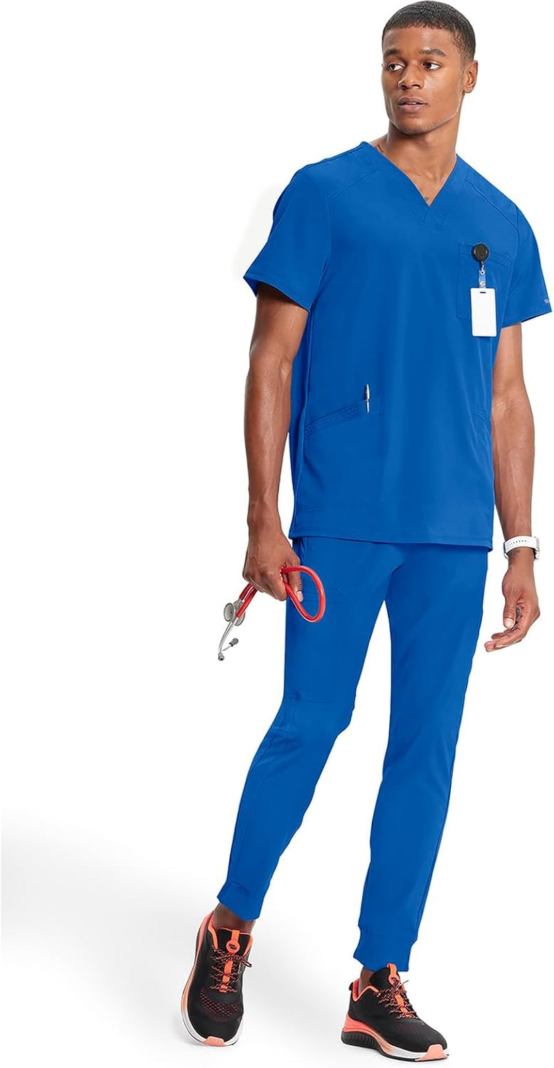 Cherokee V- Neck Men'S Scrub Top with Rib Knit Back Panels CK900A