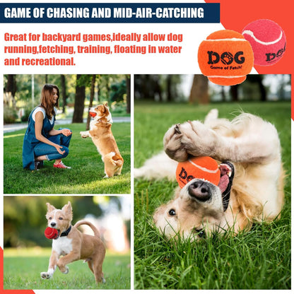 Tennis Balls for Dogs 12 Pack 2.5" Orange Dog Tennis Balls for Puppy Small Medium Dog Toys, Designed for Dogs Floating, Water-Hunting, Fetch, Fun Playing, Daily Exercise, Mid-Air Catching