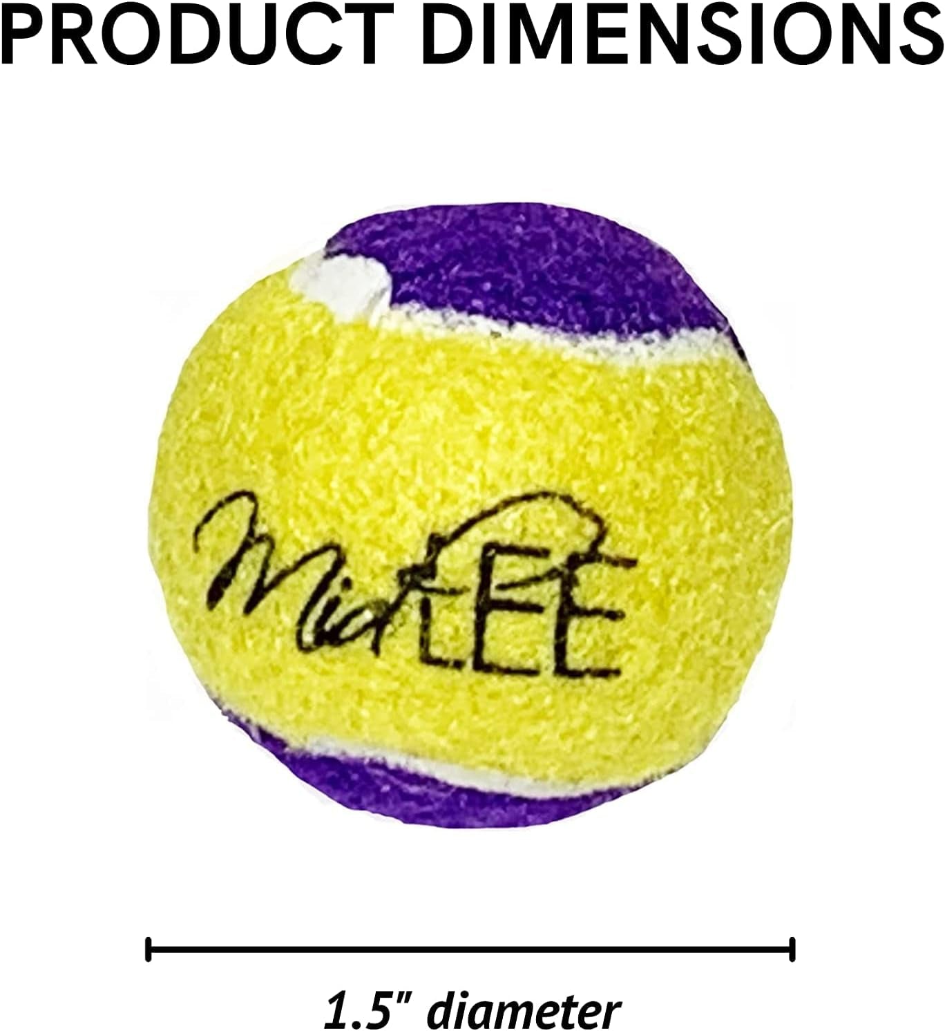 Squeaky Mini Tennis Ball for Dogs 1.5"- Pack of 12 (Yellow/Purple)